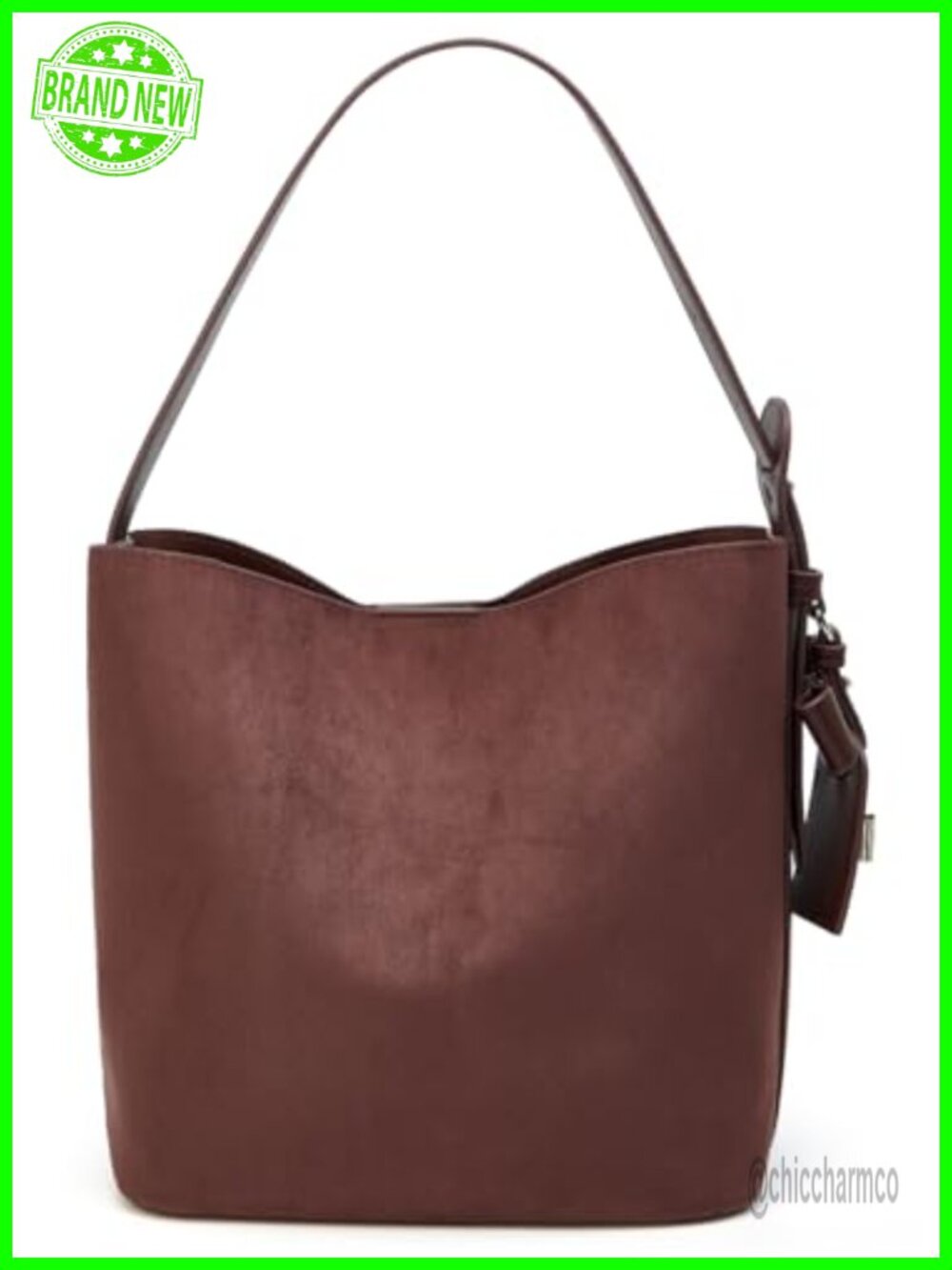 Faux Suede Bucket Bag Shoulder Handbag Small Crossbody Purse Tote